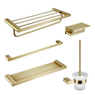 Light Luxury Export Towel Rack Set Gold Towel Rack Stainless Steel Storage Rack Bathroom Hardware Pendant Storage Set