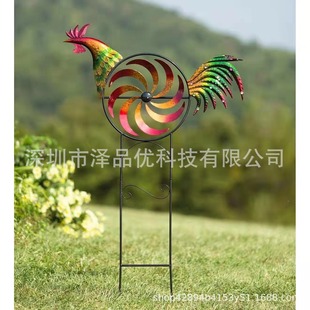 Cross-border New Product Courtyard Decoration Iron Flower Butterfly Windmill