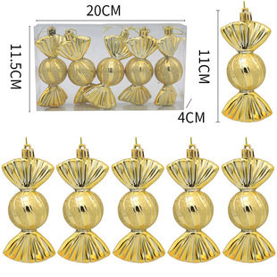 Christmas Decorations European and American Golden Christmas Bells Christmas Tree Pendant 26 Pack Gift Pack Small Drum Christmas Ball
