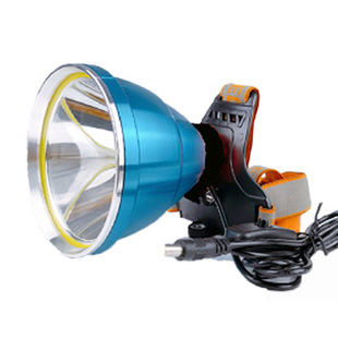 Cross-border outdoor special strong light double lithium miner's lamp waterproof fishing explosion endurance high-power rechargeable emergency lamp