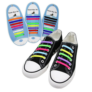 Silicone lazy shoelaces Joker elastic shoelaces opp cross-border e-commerce explosions I-shaped shoelaces factory outlets