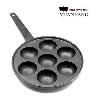 Faraway Precision Casting Hot Selling 21cm Japanese Cookware Cast Iron Octopus Small Balls 7 Holes with Handle