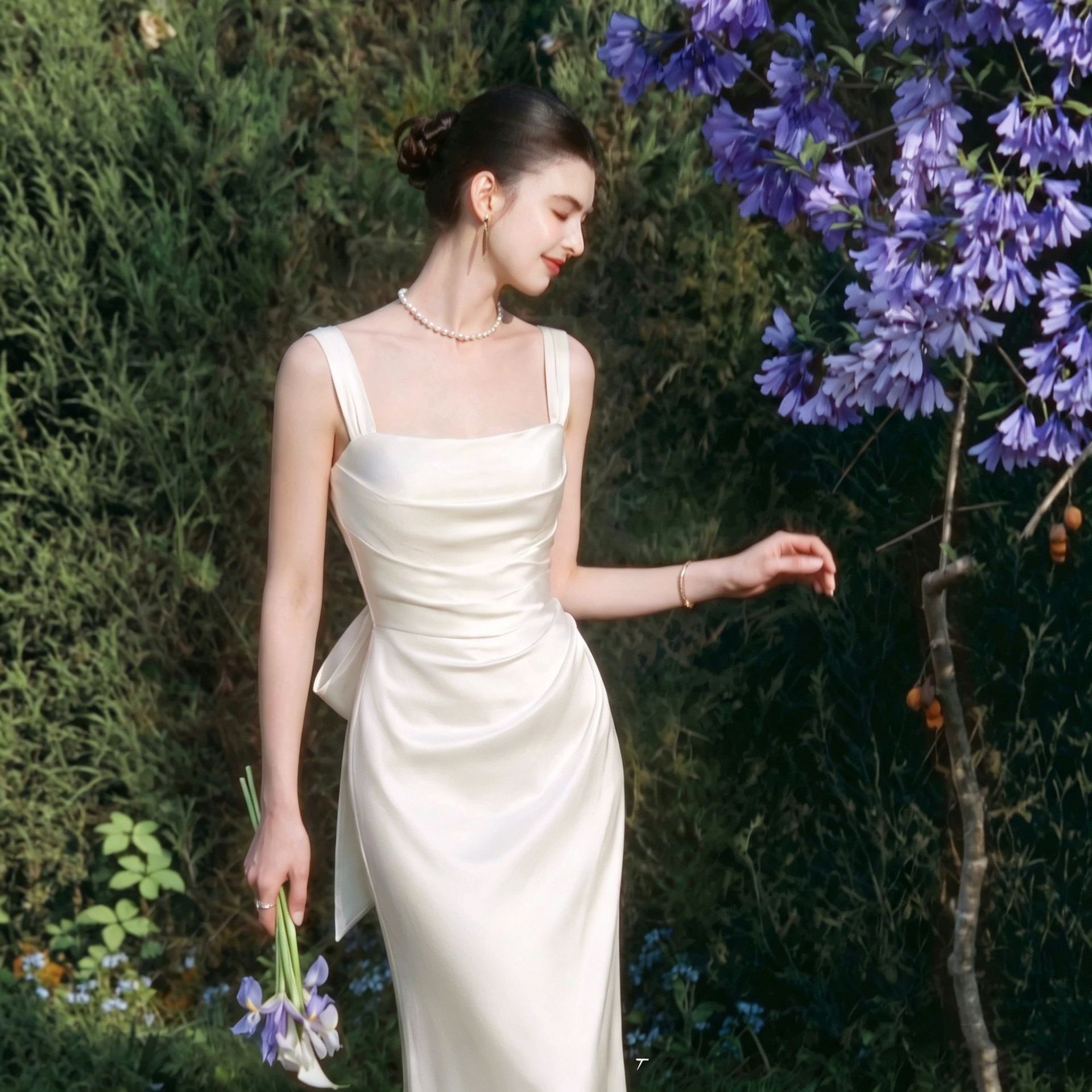 White Engagement Dress, Strapless Dress for Women, 2026 New Summer Style, Elegant Dress for Marriage Registration, High-End Feel