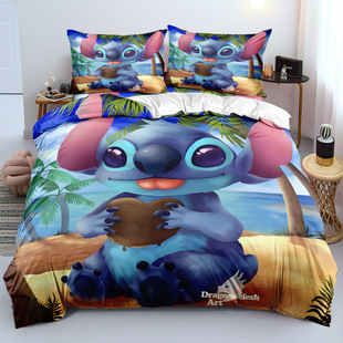 Набор из трех предметов серии Stitch можно использовать как детский бархатный набор из четырех предметов, многофункциональный материал может быть изготовлен по мере необходимости, быстрая доставка