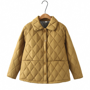 Fat sister cotton-padded jacket lapel Joker 2024 autumn and winter new plus size cotton coat women's simple slim cotton 5213
