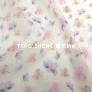Eugen crepe yarn base material pastoral fresh fabric printing can develop flower Digital Factory Direct printing
