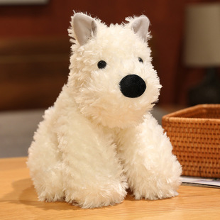 British West Highland Dog Doll Scribbled Puppy Doll Girl's Heart Soothing Doll Simulation Dog Soft Doll