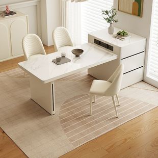 fLE Modern Cream Rock Board Island Table Table Small Apartment Retractable Simple Household Nakajima Eating Tea Integrated