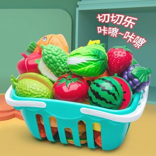 Фруктовый чиковый детский игровой домик, игрушечный кухонный отбивный, Овощная Пицца, игрушечный костюм, торт для мальчиков и девочек