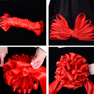 Big Red Flower Ball Holding Flowers in Hand New Car Hand in Hand Big Red Flower Red Silk Cloth Foundation Laying Commendation for housewarming Opening and ribbon cutting