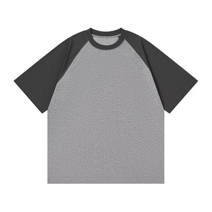 Summer new 230g ice cool sunscreen short sleeve T-shirt women's Japanese retro loose raglan sleeve contrast T-shirt top