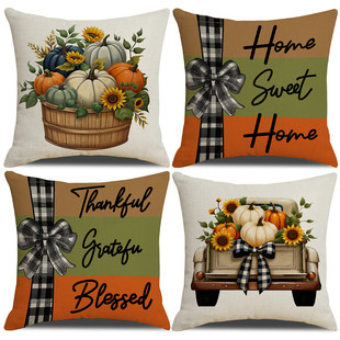 Jit Harvest Festival Pumpkin Combination Pillow Case Amazon Multiple Mixed Thanksgiving Decorative Pillow Cushion Cover
