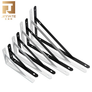 Ginnat Black Simple Solid Triangle Bracket Bookshelf Laminate Wall Storage Rack White Nine-ratio Support Rack