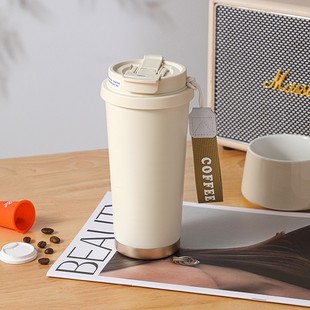 New coffee cup 316 stainless steel thermos cup high color value men's and women's double-layer water cup portable accompanying cup gift