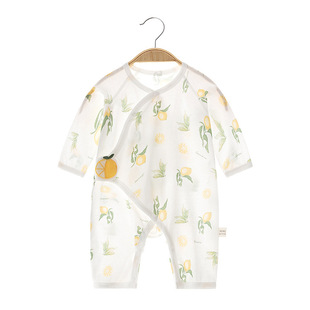 Summer Newborn's jumpsuit Baby's Pure Cotton Thin Boneless Clothes Hare Long-sleeved Baby's Summer Air-conditioning Clothes