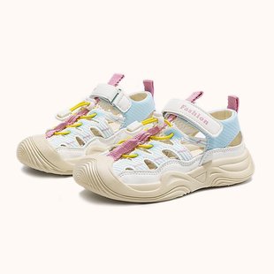 Girls' Toe Sandals Summer 2025 New Children's Shoes Breathable sneaker Girls' Non-slip Beach Shoes for Large Children