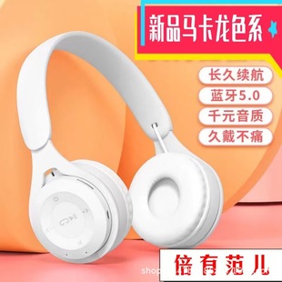 Cross-border macaron Y08 head-mounted folding wireless card exquisite small card fashion student y08 bluetooth headset
