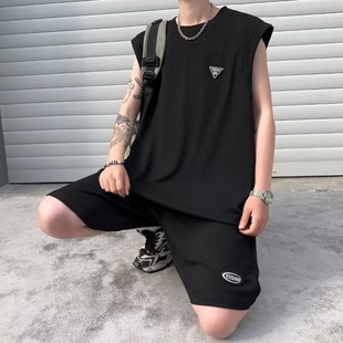 Sleeveless sports suit men's vest shorts with students quick-drying a set of running training basketball suit trend