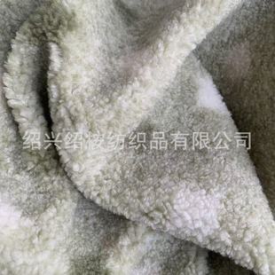 Square Plaid Printed Lamb Velvet Fabric, Autumn and Winter Lamb Velvet Knitted Velvet Blanket, Floor Mat Fabric