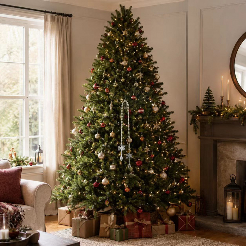 Vintage pearl crystal ornaments, Christmas tree decoration pendants, light luxury atmosphere holiday decorations, in stock