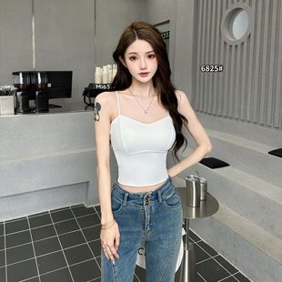 Summer Thin Ice Silk Beautiful Back Underwear Women's Inner Base Large U-Back Cross Thin Belt Chest Pad Sexy One-piece Vest