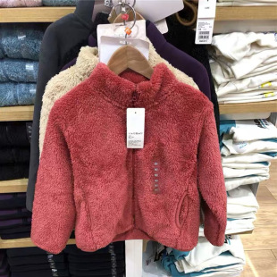 Autumn and winter boys and girls long fleece fleece zipper jacket long sleeve cardigan short coat 428235/439328
