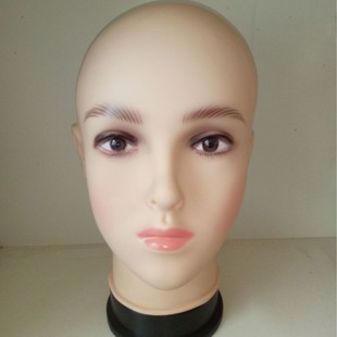 Model head 1710,] hat. Wig, scarf