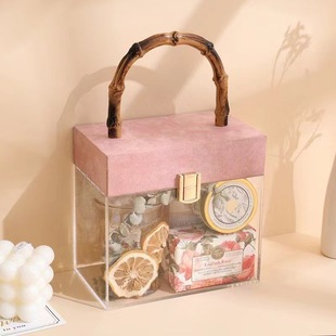 Velvet Acrylic Bamboo Satchel Gift Box Holiday Gift Box Bridesmaid Companion Gift Box Factory Products