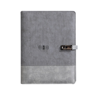 Company Practical Gift Notebook with Power Bank Wireless Charging Multi-function Power Notepad with logo Making