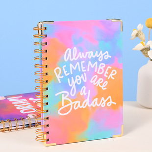 Cross-border Amazon A5 Metal Coil Notebook Binding Hard Shell Paper Student Week Plan a5 Business Notebook