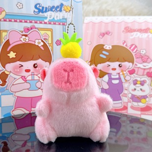 Explosions guinea pig doll schoolbag pendant small jewelry plush kapibala capybara doll doll keychain wholesale