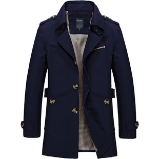 2020 Spring and Autumn men's new men's jacket casual washed young and middle-aged men's thin outdoor jacket cotton trench coat