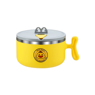 Small yellow duck joint 304 stainless steel instant noodle bowl portable student fast food Cup tableware Japanese lunch box lunch box