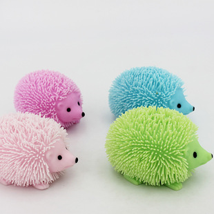 in stock Cross-border Hedgehog Toy Pet Pinch Music Decompression Luminous Stall Supermarket Cute Children's Decompression Toy Explosions