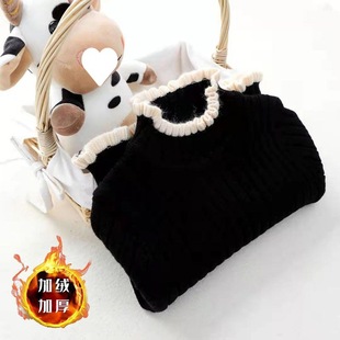 2023 New Girls' Sweater fleece-lined Thickened Autumn and Winter Half High Neck Base Shirt Children's Lotus Collar Warm Top