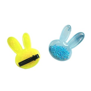 cute cartoon rabbit quicksand hairpin little girl side clip transparent sequins pvc accessories children diy accessories hair accessories