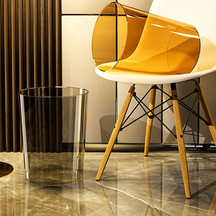 Transparent Trash Can Large Capacity Coverless Creative Living Room Kitchen Bedroom Bathroom Simple Household Plastic Waste Paper Basket