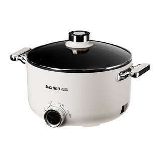 Chigo Multi-functional Electric Cooking Pot Household Noodle Wok Cooking Non-stick Cooking Pot Kitchen Large Capacity 4L Electric Cooking Pot