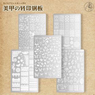 Internet Celebrant Nail Art Transfer Steel Plate Flower Lace Pattern Snake Pattern Nail Printing Template Nail Art Tool