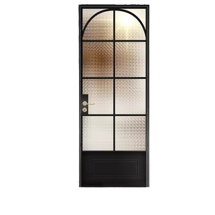 Glass door retro sliding door household stainless steel aluminum alloy bedroom living room light luxury security door entrance door wholesale