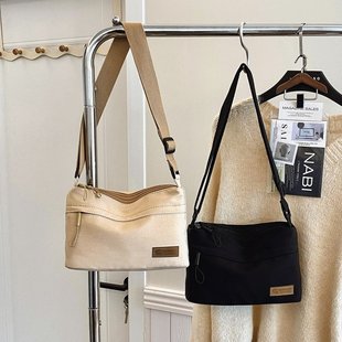 [today's special offer] men's and women's cloth bag Japanese fashion simple Korean shoulder bag compartment oblique large capacity women's bag