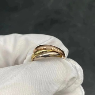 Hot New Fashion Joker Three-ring Cross Ring Women's Light Luxury Niche Color Preservation High Version Factory Direct Sale