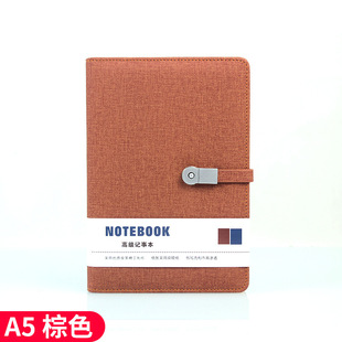 Wholesale leather notebook A5 buckle notepad printable logo beige offset paper writing smooth and not easy to penetrate
