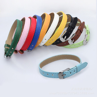 8mm Imitation Leather Wrist Band PU Leather Bracelet diy Personality Bracelet Wearable Letter Oil Dropping Jewelry Accessories
