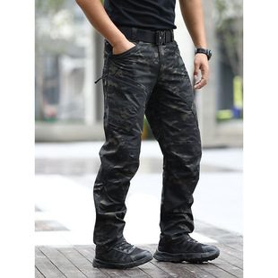 Cross-border Strikers Tactical Pants Men's Slim-fit Military Fan Training Pants Anti-splashing Water Spring and Autumn Outdoor Cordwork Pants Charge Pants