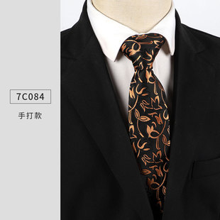 New Yarn-dyed Jacquard Polyester Silk Business Tie Men's Floral Shirt Suit Fashion Accessories Tie Wholesale