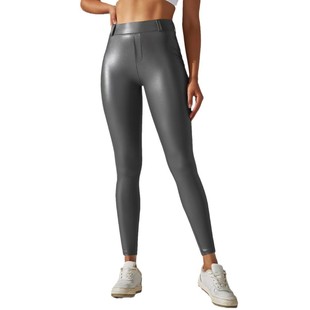 2024 European and American PU Leather Pants Women's Tight High Waist Yoga Pants Outer Wear Sanding Pocket Pants Leggings Autumn and Winter New