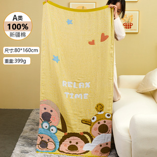 Gauze Bath Towel Pure Cotton Adult Absorbent Lint-Free Children's Large Size Wrap Household Large Towel Feel
