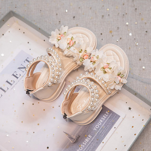Girls' Sandals Summer New Fashion Middle and Big Children Princess Children's Soft Sole Middle and Big Children Girls Children's Shoes