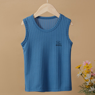 Children's Thin I-shaped Vest for Boys and Girls Baby Printed Summer Home Breathable Base Ice Silk Vest for Children